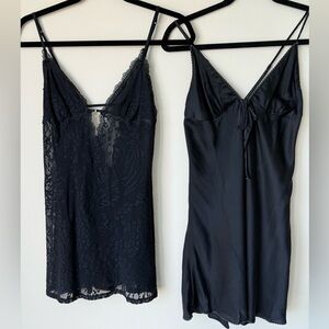 Victoria's Secret Black Lace and Satin Nightgowns
